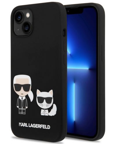 Калъф Karl Lagerfeld - MS Karl and Choupette, iPhone 13/14, черен - 3